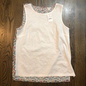 NWT White with Floral Back Tank